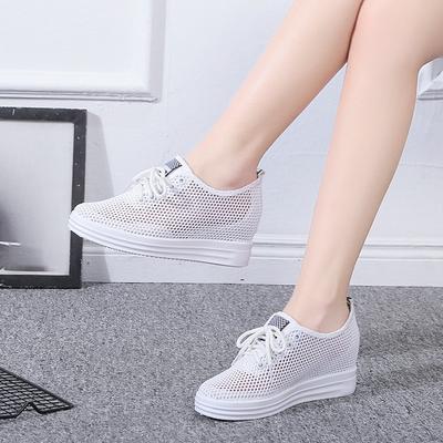 Модная обувь на шнуровке с неглубоким вырезом, повседневная обувь для ходьбы, весна и осень, новая, с круглым носком, на толстой подошве, дышащая спортивная обувь для женщин