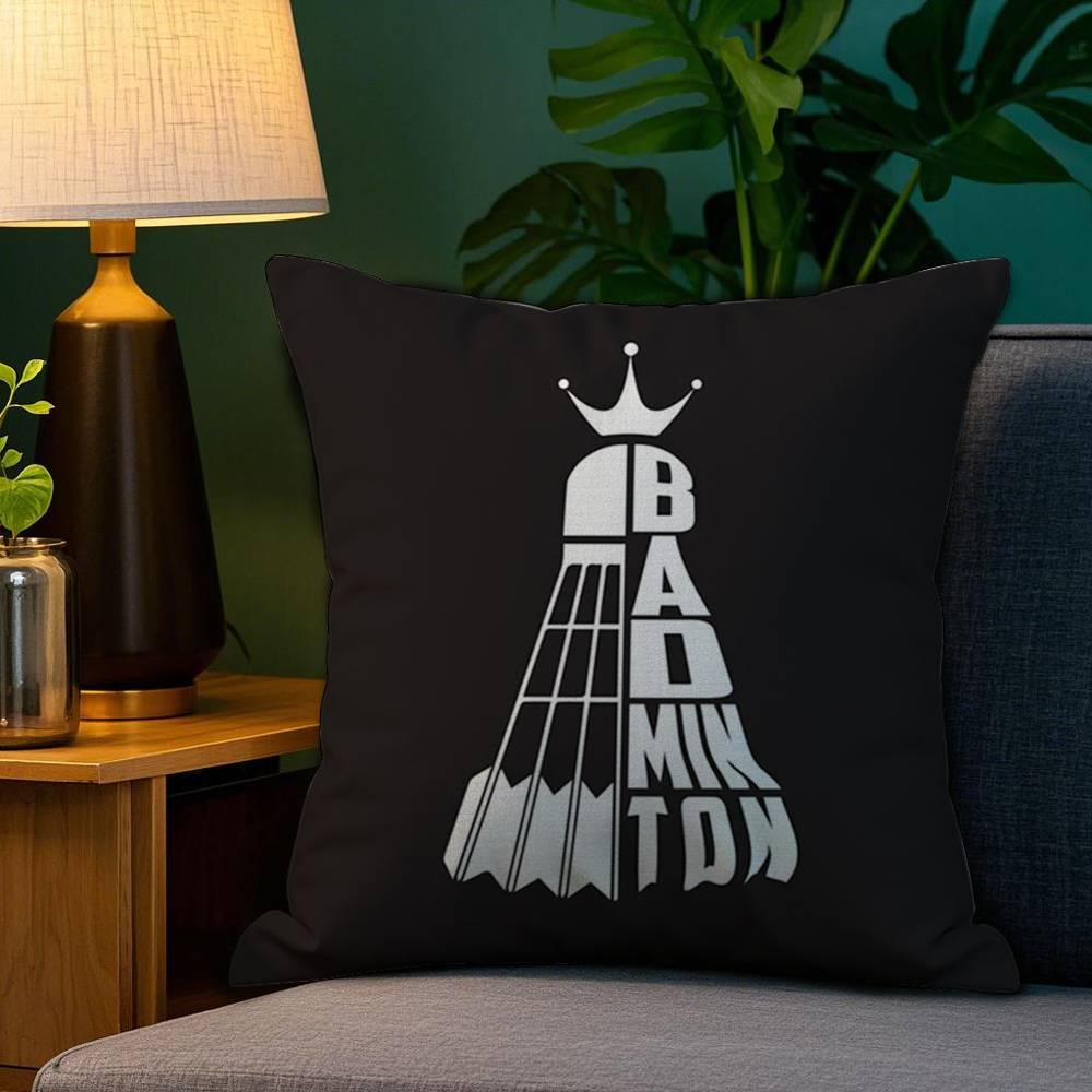 Badminton Sport Pillow Case Sofa Living Room Bedroom Double-sided Printing Square Cushion Nap Time Cushion Cover
