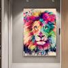 Цветные граффити с изображением льва для украшения интерьера, постеры и HD-картины для декора гостиной, холст