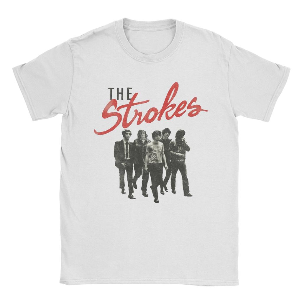 Unisex TShirt The Strokes Band Vintage Cotton Tees Short Sleeve T Shirts Crew Neck Tops Party