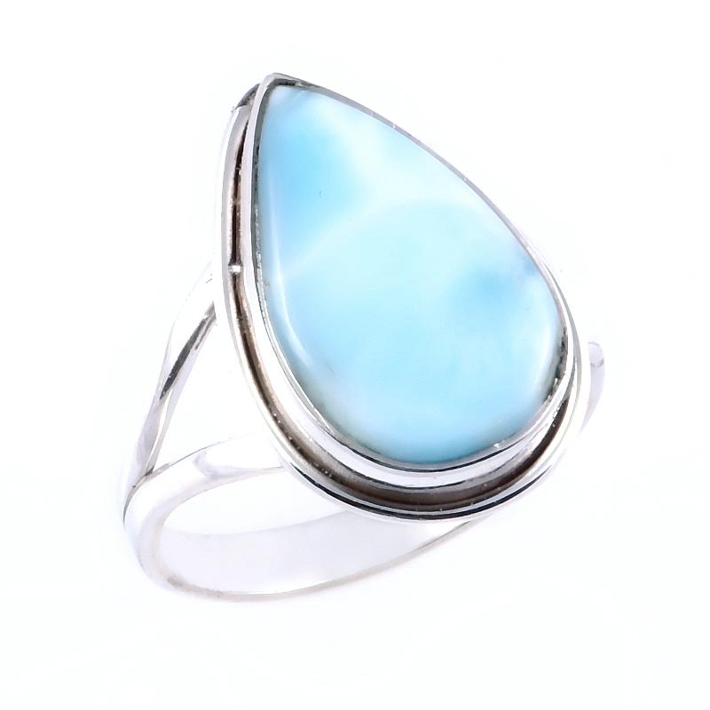Кольцо из серебра 925 пробы с драгоценным камнем Natural Republic Larimar, размер 9 дюймов, U1V79