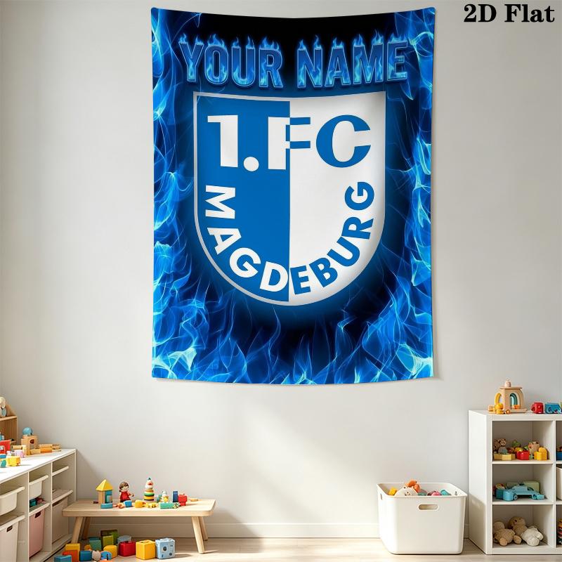 Custom Name FC Magdeburg Wall Tapestry Aesthetic Wall Hanging Printed Fabric Blanket Decorative Tapestries for Bedroom Living Room Home Decor