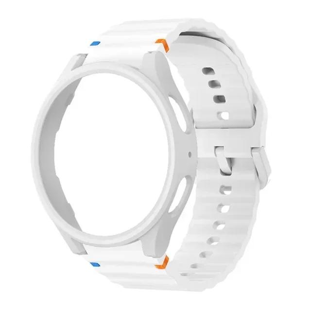 Чехол и ремешок для Samsung Galaxy Watch 7 6 5 4 40 мм 44 мм силиконовый официальный ремешок ПК защитный чехол бампер для Samsung Galaxy Watch 6Classic