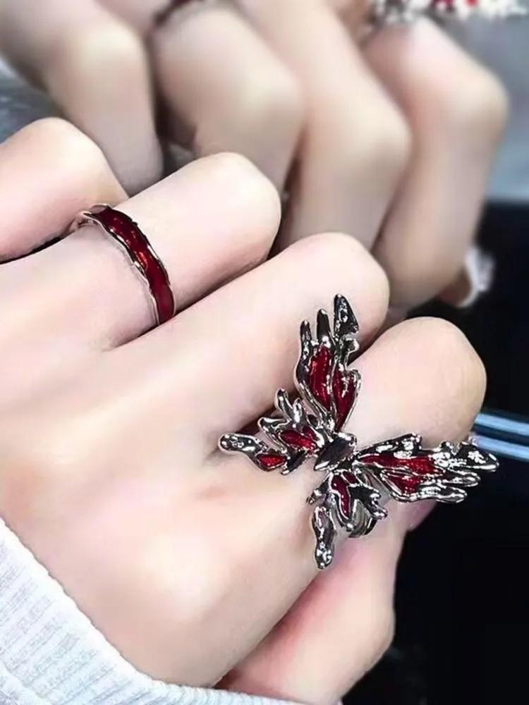 Butterfly Personality Open Ring Female Fashion Sweet Cool Hot Girl Neutral Unique Index Finger Ring