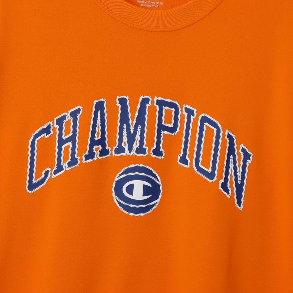 Футболка баскетбольная CAGERS с длинным рукавом и круглым вырезом DRYSAVER с резиновым принтом, оранжевая [Champion], футболка C3-AB451 для мужчин