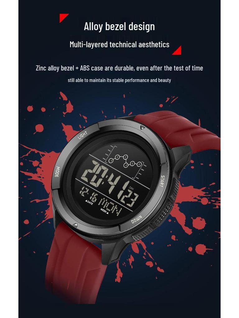 SANDA Уличные Многофункциональные Водонепроницаемые Мужские Часы с Большим Экраном для Студентов