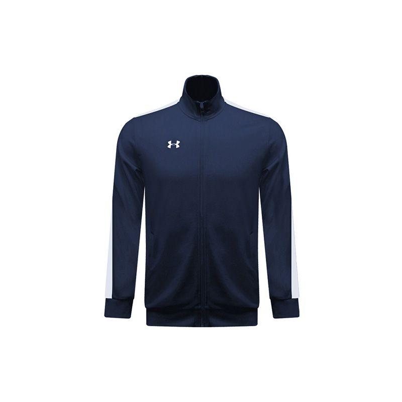 Under Armour Logo Print Color Block Knit Sports Jacket Men Outerwear Academy-Blue 21500440-408