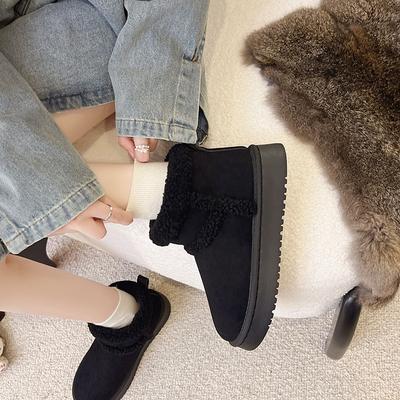 Обработка на заказ новых универсальных удобных бархатных утолщенных зимних сапог женских нескользящих на толстой подошве теплых взрывных хлопковых сапог