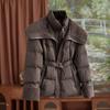 High-End Lamb's Wool & Duck Down Faux Two-Piece Large Lapel Women's Down Jacket
