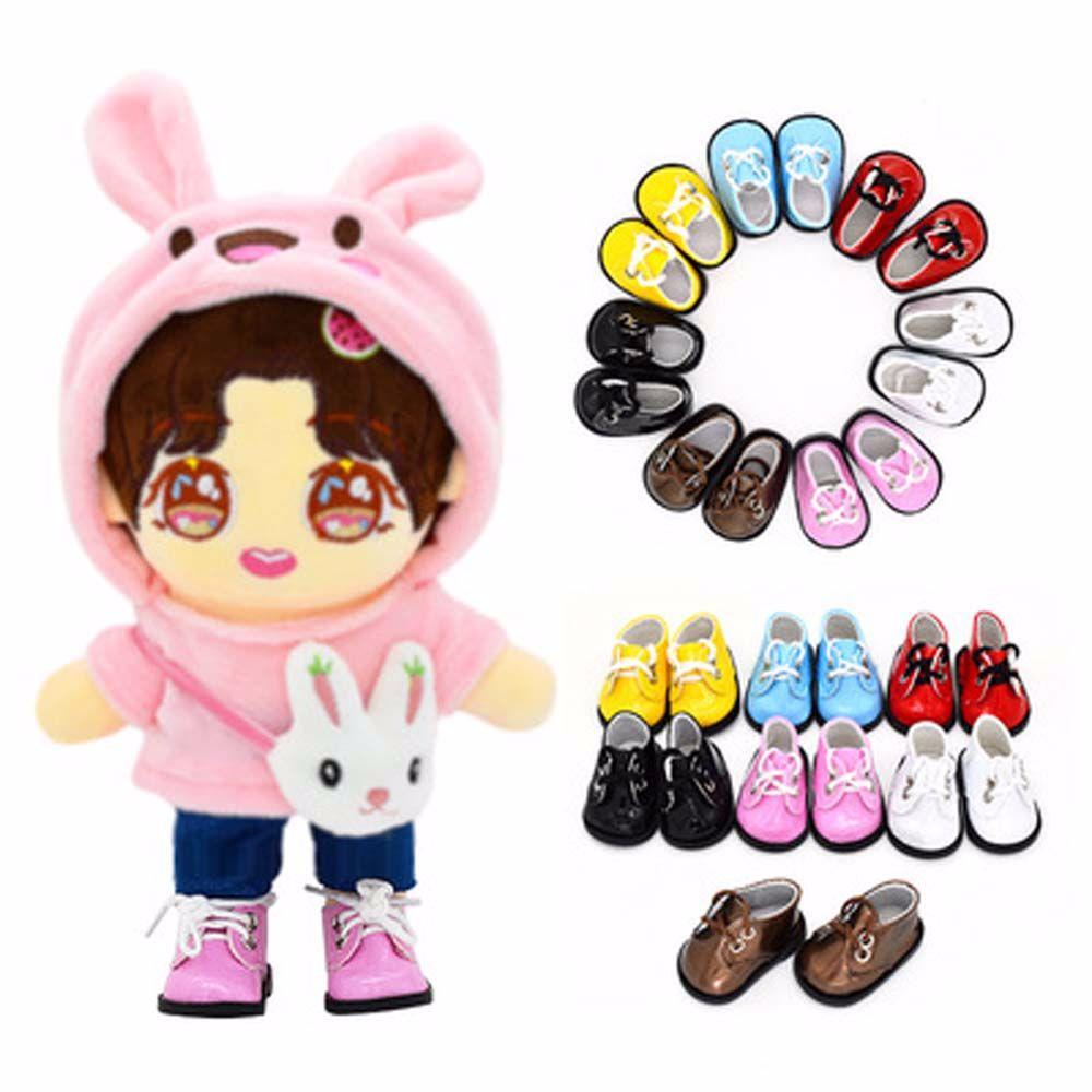 1 Pair Handmade 12 BJD Doll PU Shoes Fashion OB11 Leather Shoes ob11 Doll Sandals  EXO Doll
