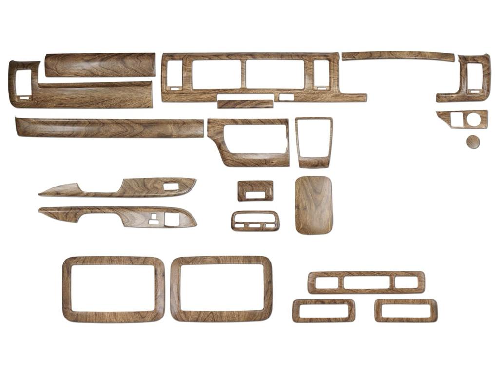 Natural Wood Interior Rear Air Conditioning Panel for Toyota Hiace 200 Series and 8th Generation Widebody Super TRISTAR'S [21-piece Panel, (4th, 5th,