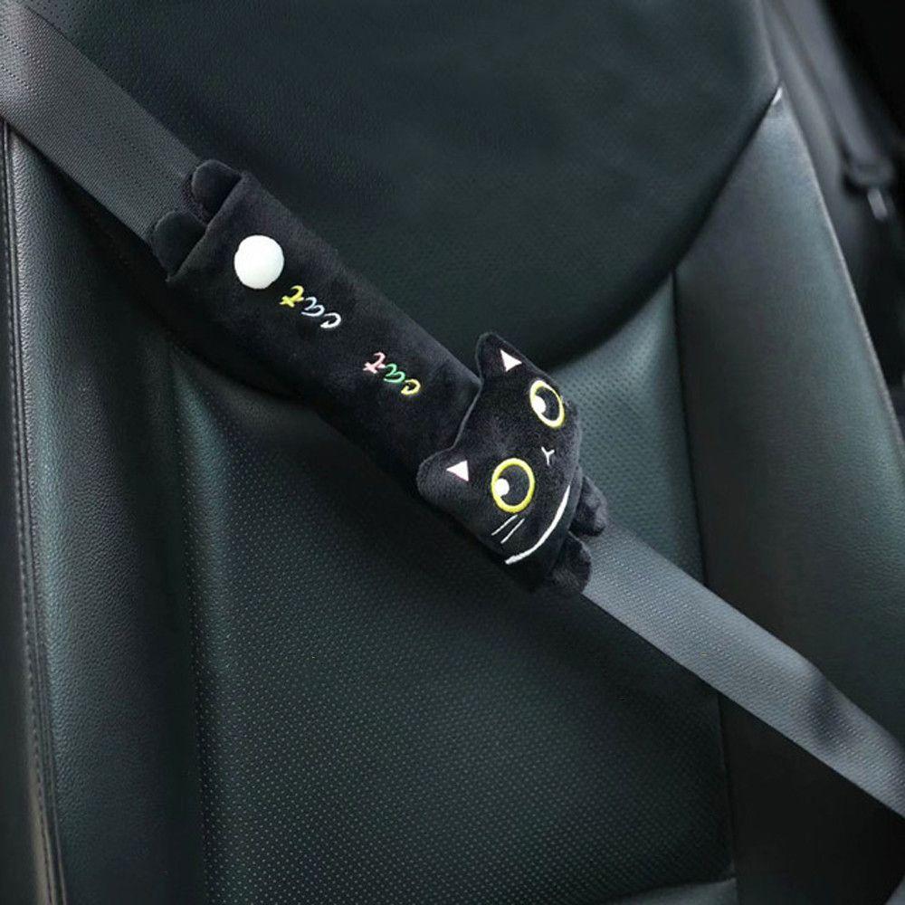 Накладка на зеркало заднего вида Черный кот Подголовник для автомобиля Подушка для шеи автомобиля Накладки на плечевые ремни безопасности Подголовник в виде кота
