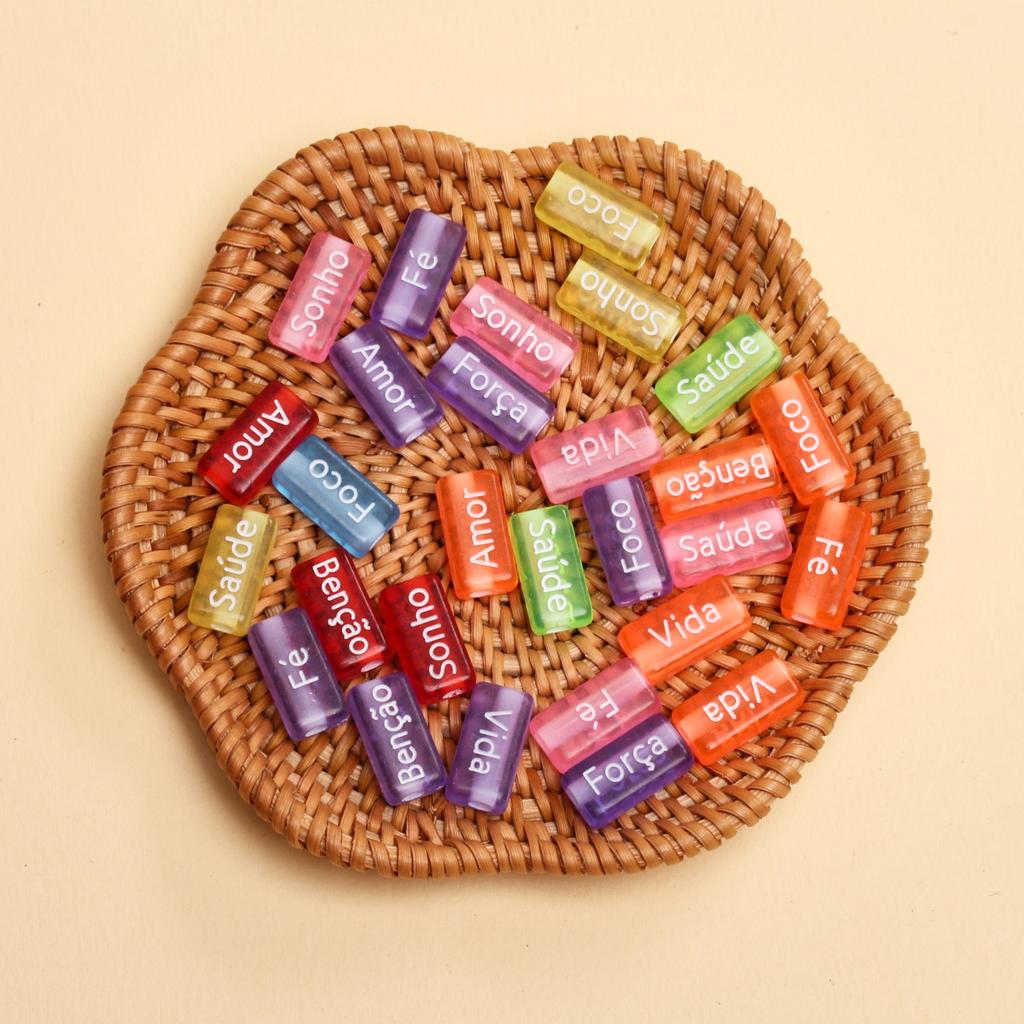 Акриловые аксессуары для изготовления ювелирных изделий французские слова 30 шт. материал ручной работы свободные бусины-шим браслет ожерелье своими руками