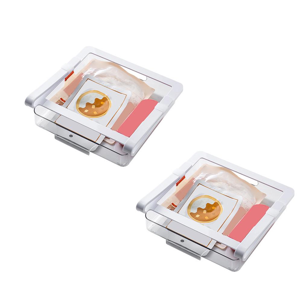 Органайзеры для ящиков холодильника для организации продуктов под полкой. Два выдвижных ящика максимально увеличивают вместимость.