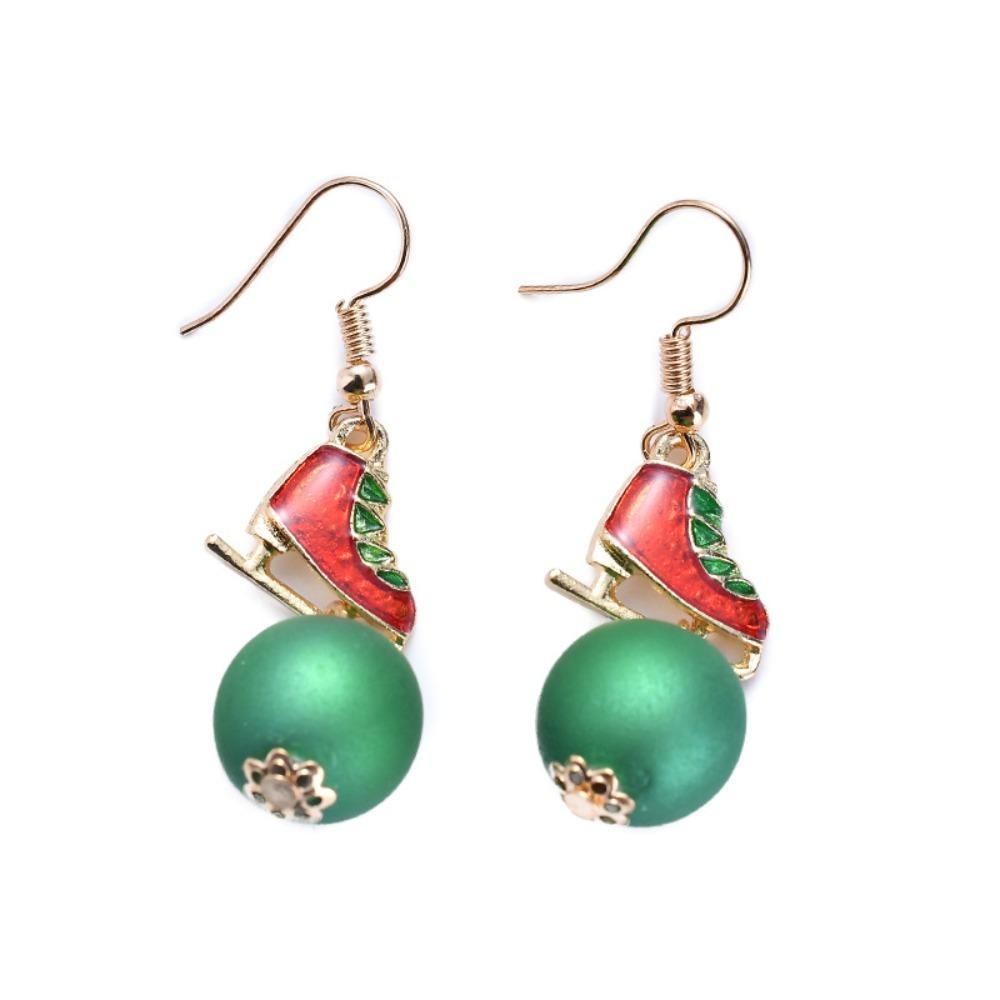 Pearl Christmas Earrings Set Bell Christmas Bell Pendant Cute Christmas Tree Dangle Earrings Gift