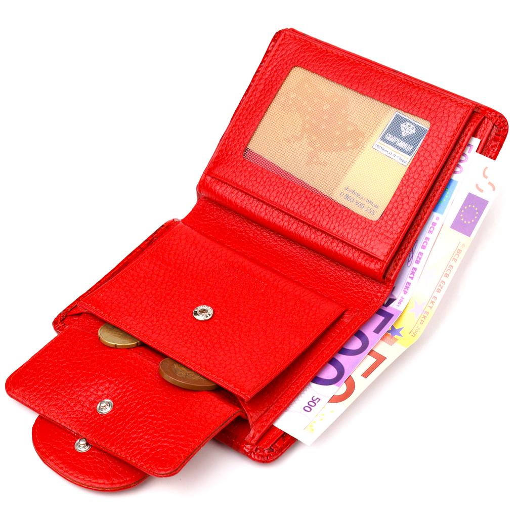 Лакированный вертикальный Женский кошелек из натуральной кожи с тиснением под крокодила CANPELLINI Wallet 21681 Красный