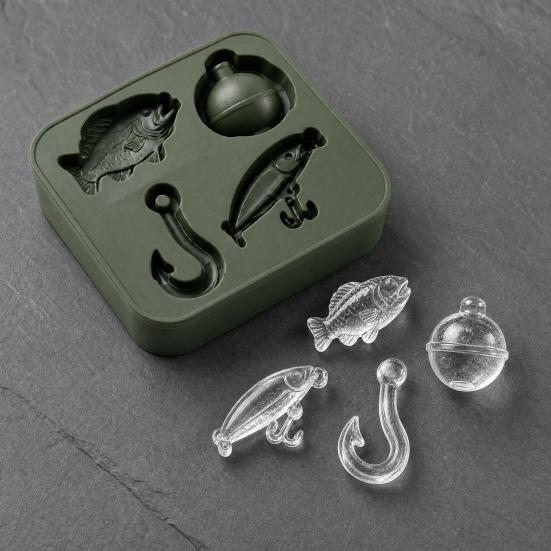Ice Cube Mold, Silicone 3D Bass Hook Float Shapes Ice Tray, DIY Easy to Release Reusable Ice Cubes for Whiskey Wine Bar Use