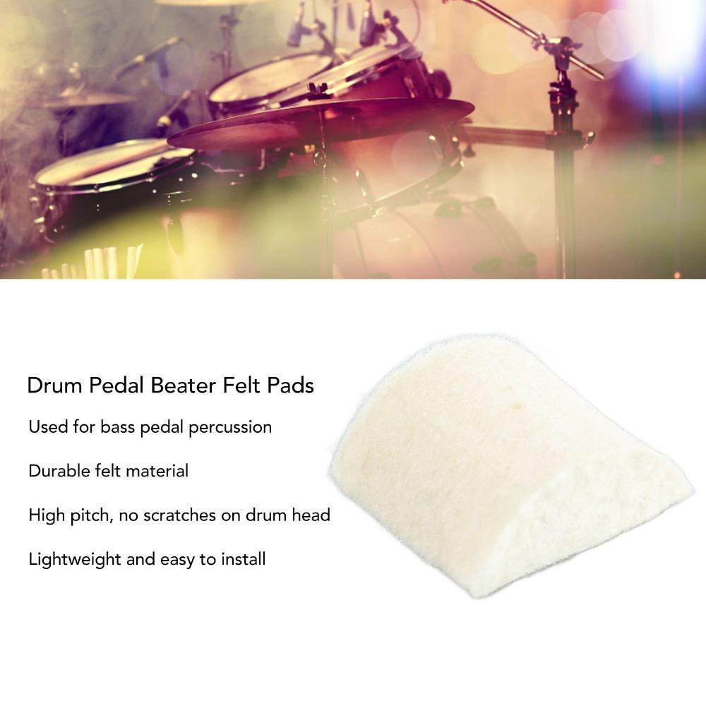2PCS Lightweight Design Drum Pedal Beater Felt Material Replacement Beater Pads For Drummers
