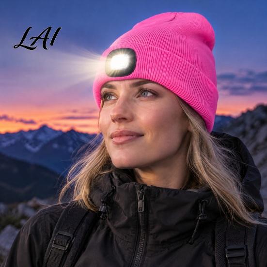 Hands Free LED Hat for Daily Life Knitted with Detachable Light Rechargeable Warm Winter Cap Outdoor Sports Built in Flashlight Safety Illumination