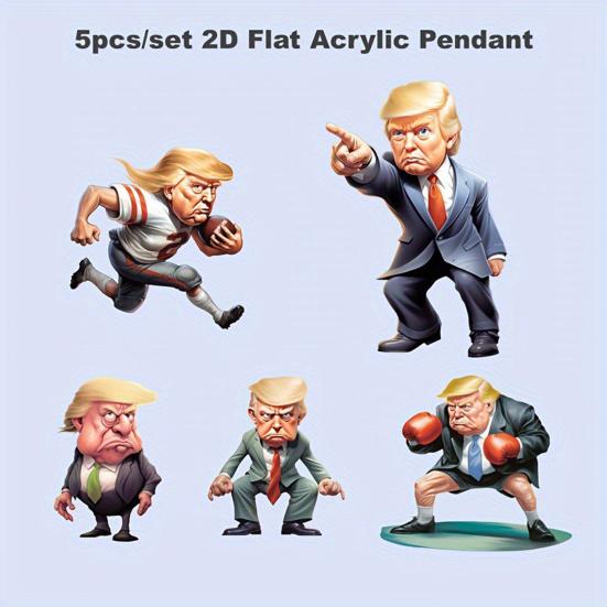 1/5 шт. мультяшный президент Америки подвесное украшение зеркало заднего вида автомобиля 2D плоский США. Президент Акрил Подвесной