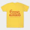 Мужская черная футболка с принтом Benny'S Burgers Печать на трансферной бумаге без вырезки Хлопковая футболка