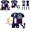 Комплект домашней формы ПСЖ Месси 30 Мбаппе 7 Неймар 10 Полиэстер Футбольная форма
