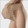 Women's Thin Black Silk Anti-Snag T-Crotch Pantyhose with Butterfly Design