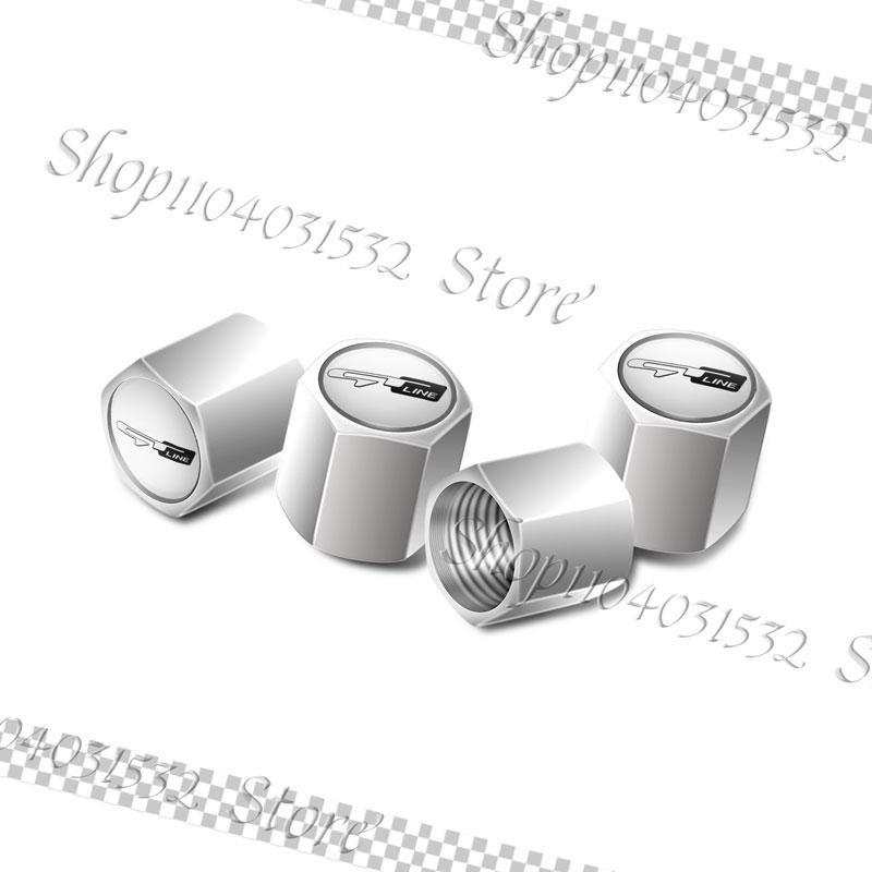 AADU1 4Pcs GT Line Logo Metal Alloy Car Valve Caps Wheel Tires Air Tyre Stem Protective Cover For Kia GT Ceed Rio K3 K5 Sportage