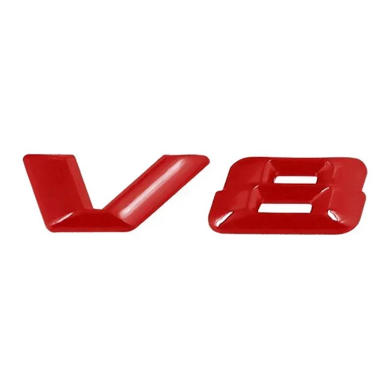 FCUI6 3D Chrome Black V8 Logo Letters Car Fender Emblem Badge Sticker For Mercedes Benz AMG GL ML SL 500 220 C63 S500 V8 Accessories