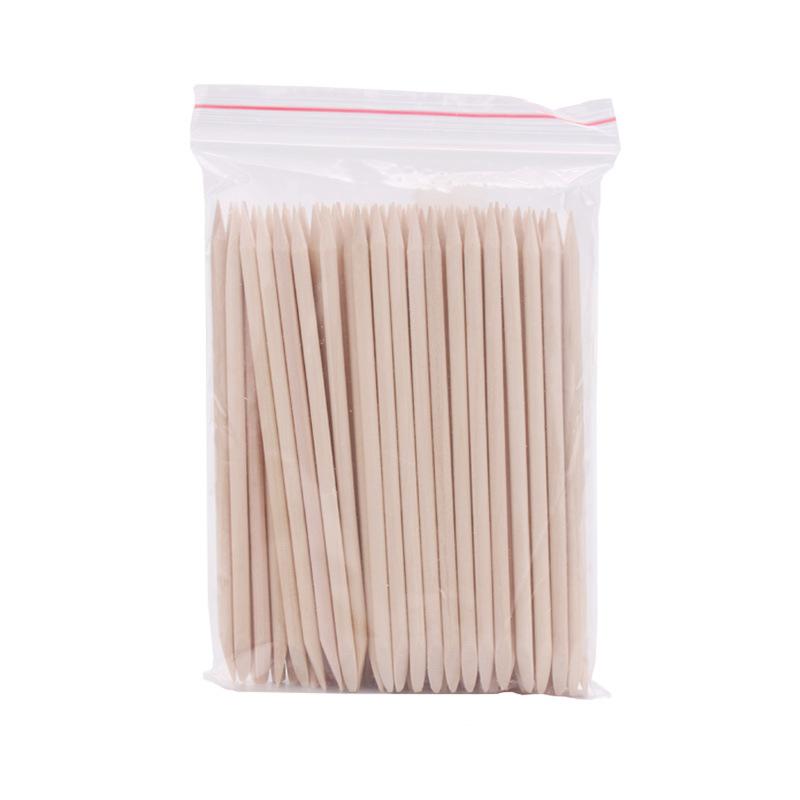 100 шт. деревянные палочки для дизайна ногтей, гель-лак для ногтей, рисунок, оранжевая деревянная палочка, толкатель для удаления кутикулы, набор инструментов для маникюра