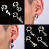 Серьги Simplicity, клипса для ушей в виде геккона, 1 шт., панк, без проколотых ушей, серьги-гвоздики для мужчин и женщин, рука призрака, титановая сталь, серебристо-черная железная башня