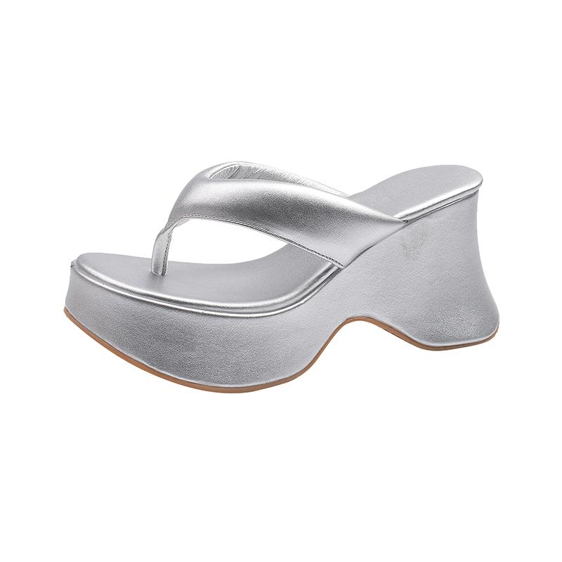 Платформа Высокий каблук Тапочки Женские Шлепанцы Обувь Женские Танкетки Сандалии Тренд 2025 Платье Квадратный носок Лодочки Летние Слайды Мухер