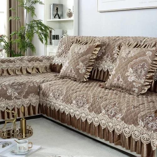 Универсальная большая юбка Four Seasons, чехол для дивана, европейский стиль, нескользящий коврик для дивана, роскошная кружевная подушка для гостиной, полотенце для дивана