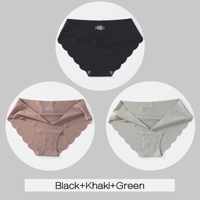 3PCS/Set Women Panties Sexy Seamless Underwear Pantys Lingerie for Female Underpants Soft Solid Color Low-Rise Briefs Intimates