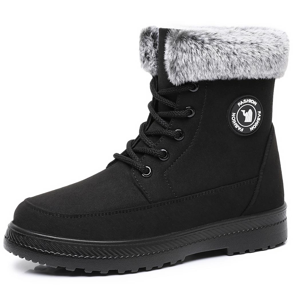 Snow Boots Women's High-top Cotton Boots Cold-proof and Warm Boots Women's Velvet Thickened Cotton Shoes Soft-soled Versatile Boots
