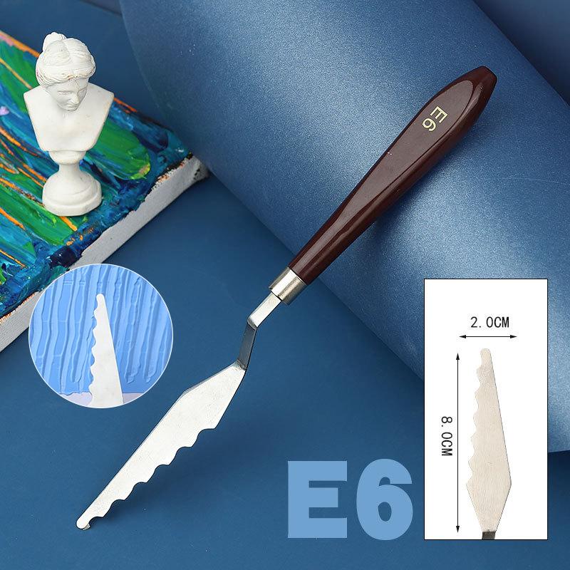 Набор шпателей специальной формы с ручкой из красного дерева, набор шпателей из нержавеющей стали, палитра гуаши