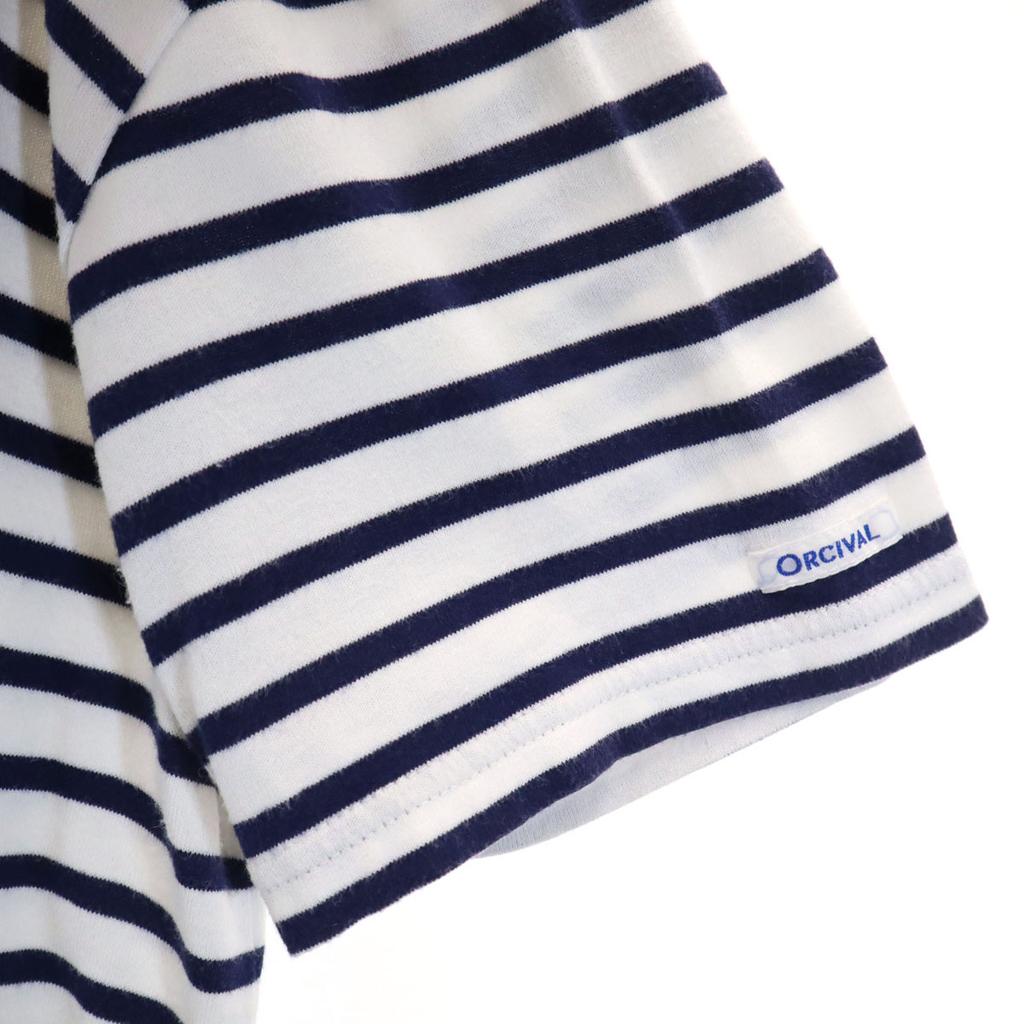 Orcival Made In Japan Border Pattern Short Sleeve Boat Neck Basque Shirt Men's Used