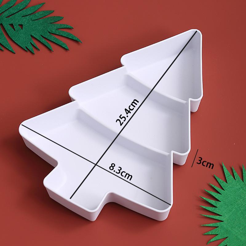 Creative Christmas Tree Fruit Plate Divided Household Snack Plate Plastic Candy Dried Fruit Melon Seeds Large Capacity Storage Box AVE
