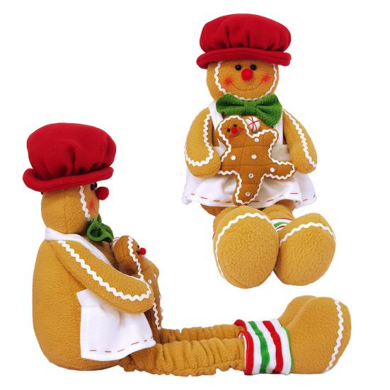 Пряничный человечек плюшевая рождественская кукла украшение длинная нога мягкая пряничная игрушка