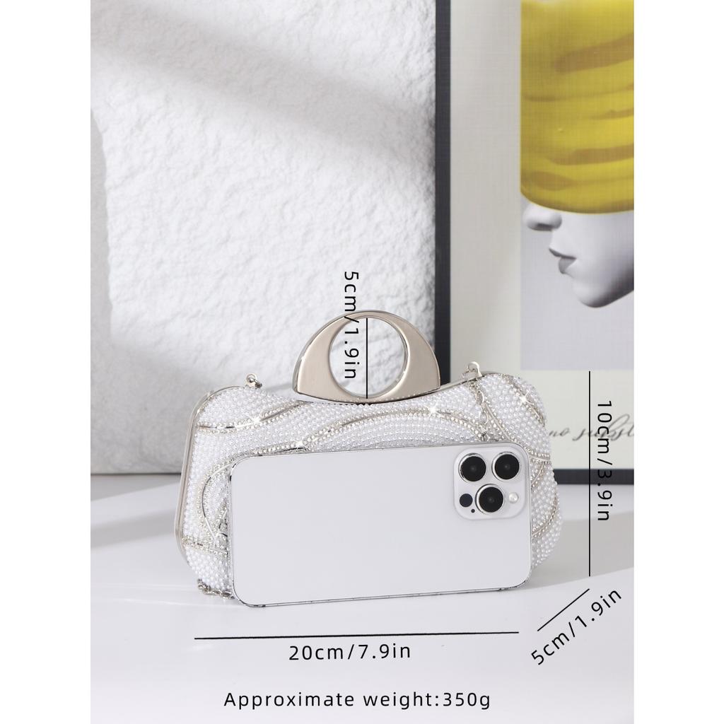 Popular pearl dinner bag European and American retro luxury clutch bag banquet dress women's evening wear