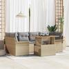 7-Piece Garden Sofa Set with Beige Cushions In Poly Rattan 3358023
