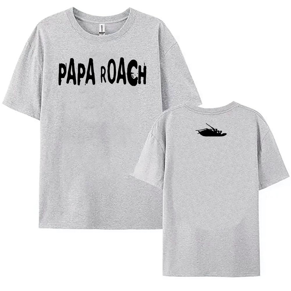 Хлопковые летние футболки PAPA ROACH Heavy Metal Группа Футболки Графическая одежда для женщин Короткий рукав Унисекс Уличная одежда Круглый вырез Женский топ