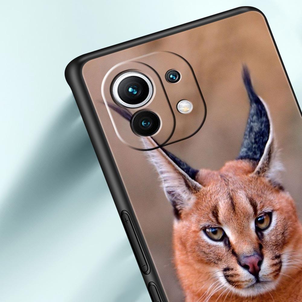 Чехол для телефона для Xiaomi Mi 15 14 13 12 11 Lite 14T 13T 12T 11T Pro Poco X7 X6 X5 X3 Pro F6 F5 F4 Обложка Африканская Рысь Каракал Кошка