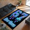 Decorative Artwork Theme Crystal Velvet Rug Personalized Custom Name Text Soft Floor Mat Home Decor