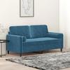 VidaXL 2-seater Sofa with Decorative Pillows Blue 140 Cm Velvet, Sofa, Loveseat, Living Room Sofa, Sofas, Sofa 3200890