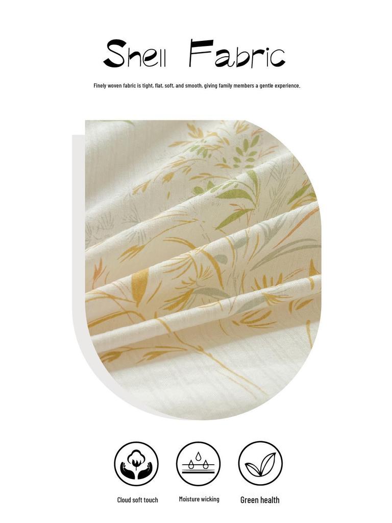 Class A Fresh Four-Piece Set: Washed Cotton Bed Sheet & Duvet Cover with Double Layer Gauze - Home Bedding Collection