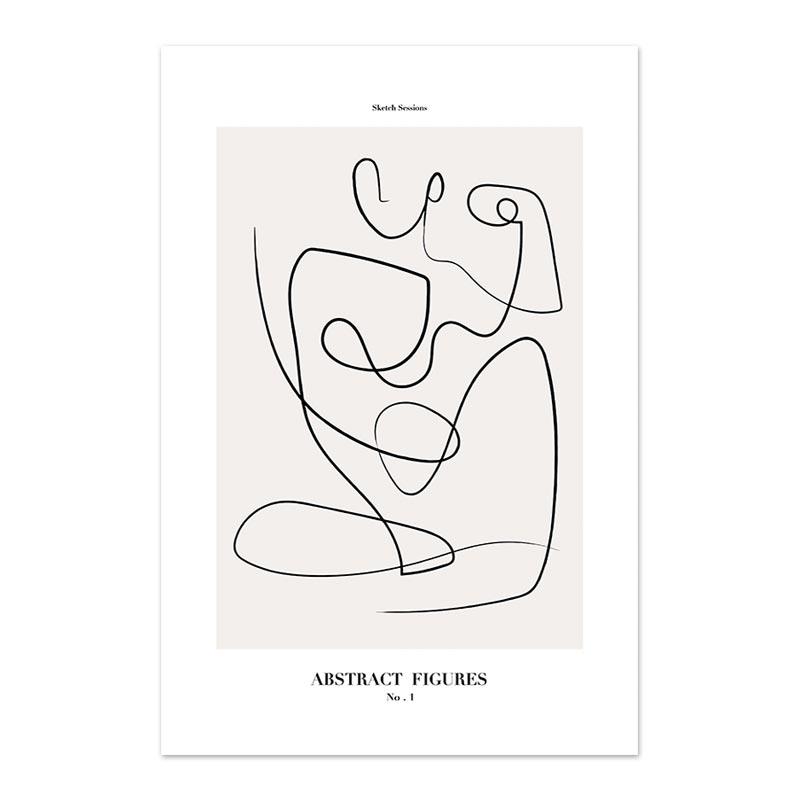 Абстрактная линия холст плакат черно-белая женская картина тела настенное искусство скандинавский минималистичный принт живопись современный декор для гостиной