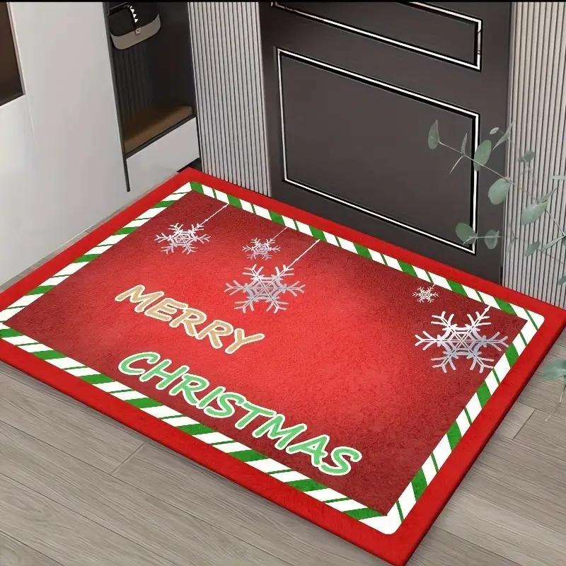 Christmas Collection Doormat Stain-Resistant and Durable Entrance Hallway Doormat Bathroom Rug Home Decor