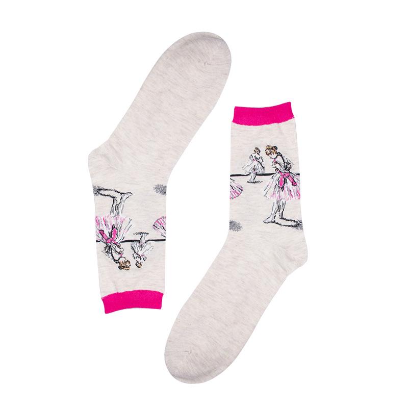 New Arrival Fashion Socks Crew Cotton Socks Famous Oil Painting Art Socks Women Men Unisex Socks