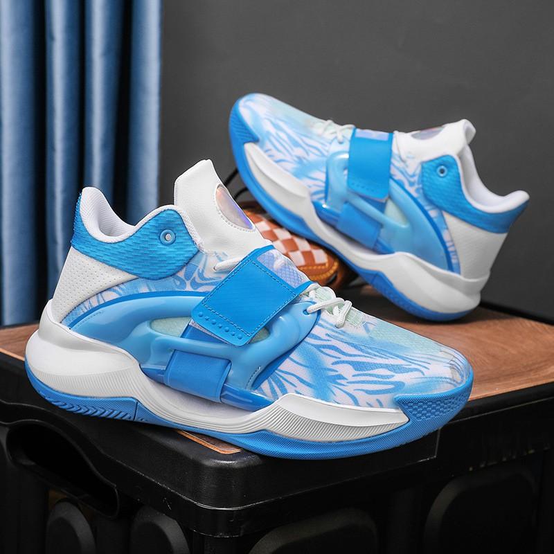 Mens High-Top Basketball Shoes With Cushioning Sole Non-Slip Rubber Outsole Breathable Mesh Upper Indoor Court Sports